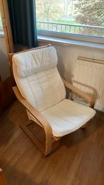 Ikea houten fauteuil relaxstoel wit, Ophalen, Gebruikt, 75 tot 100 cm, Ikea