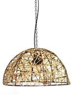 2 stuks duurzame hanglampen metaal en leer uit India 40x40x2, Ophalen of Verzenden, Nieuw, Metaal, Minder dan 50 cm