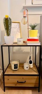 Industrial Style Bedside Table with Drawer, Huis en Inrichting, Ophalen, Minder dan 50 cm, Zo goed als nieuw, Metaal