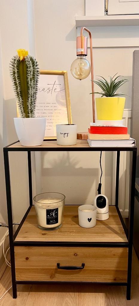 Industrial Style Bedside Table with Drawer, Huis en Inrichting, Tafels | Sidetables, Zo goed als nieuw, 25 tot 50 cm, Minder dan 50 cm
