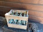 Vintage houten krat incl 12 Tonetta flessen, Ophalen