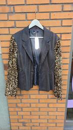 Nieuw upcycled blazer met goudkleurige pailletten XL, Kleding | Dames, Jasjes, Kostuums en Pakken, Zwart, Maat 46/48 (XL) of groter