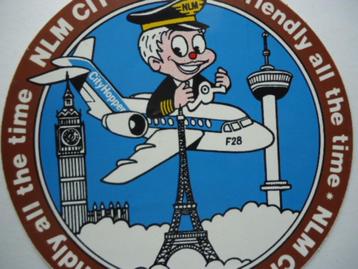 sticker oud NLM KLM Cityhopper F28 vliegtuig fokker strip -3 beschikbaar voor biedingen
