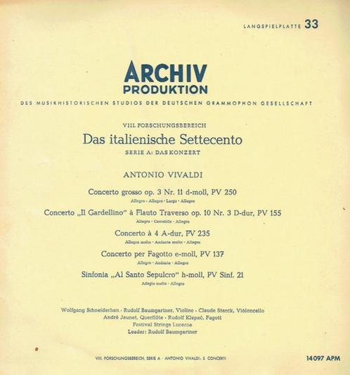 Antonio Vivaldi  Festival Strings Lucerne 5 Concerti, Cd's en Dvd's, Vinyl | Klassiek, Zo goed als nieuw, Barok, Ophalen of Verzenden