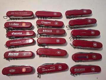 Partij van 18 wenger zakmessen met reclame  beschikbaar voor biedingen