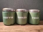 Vintage emaille voorraadbussen koffie suiker thee., Antiek en Kunst, Antiek | Emaille, Ophalen of Verzenden