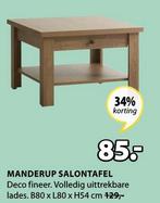 Salontafel Manderup nieuw in doos, Ophalen, 50 tot 100 cm, 50 tot 75 cm, Vierkant