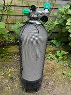 Duikfles 15L 232 bar Nitrox dubbele kraan gekeurd, Watersport en Boten, Duiken, Ophalen, Zo goed als nieuw, Duikfles