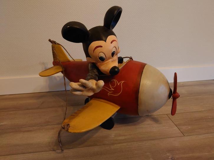Disney Mickey Mouse in Vliegtuig (groot), Verzamelen, Disney, Gebruikt, Beeldje of Figuurtje, Mickey Mouse, Ophalen of Verzenden