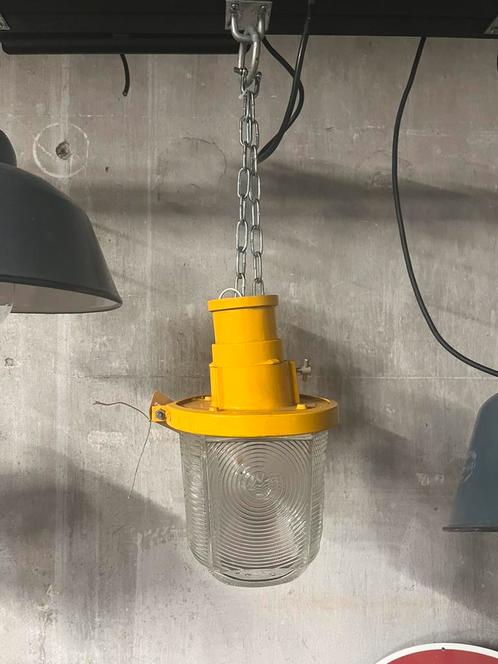 Gele glazen hanglamp, Antiek en Kunst, Curiosa en Brocante, Ophalen