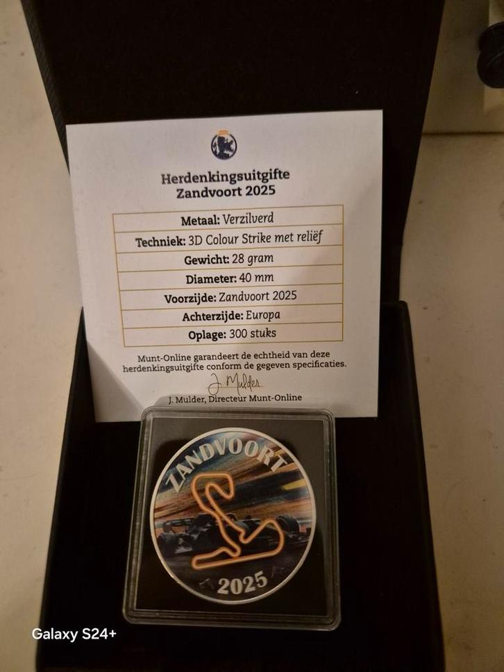 Herdenkingsmunt verzilverd Zandvoort 2025, Postzegels en Munten, Edelmetalen en Baren, Verzenden