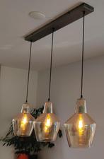 Alaska Hanglamp 3L amber glas kegel / Oud zilver, Huis en Inrichting, Ophalen, Gebruikt, Glas, Minder dan 50 cm