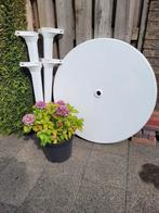 Tuintafel rond wit kunststof (1 mtr.), Ophalen, Gebruikt, Rond, Kunststof