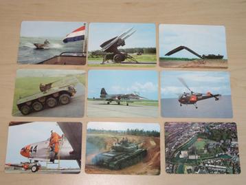 14 Defensie jaarkalender kaartjes uit 1967, 9 verschillende beschikbaar voor biedingen