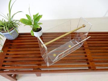 retro vintage lectuurbak jaren80 kunststof plexiglas messing beschikbaar voor biedingen
