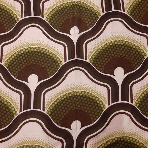 Vintage gordijnen | Jaren 70 raambekleding groen, Huis en Inrichting, Stoffering | Gordijnen en Lamellen, Gebruikt, Wit, Bruin
