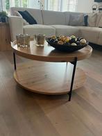 Salontafel Dalina rond oud eiken 80cm zgan, Ophalen, 50 tot 100 cm, Rond, 50 tot 100 cm