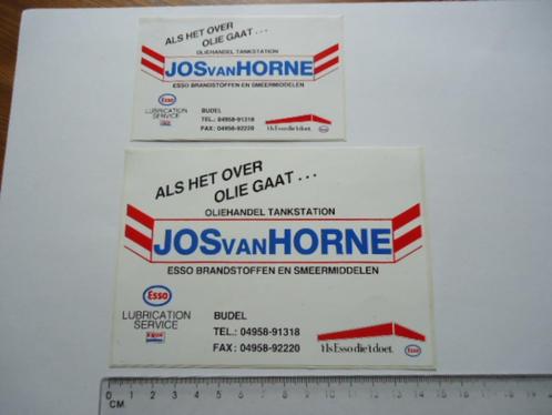 sticker oud Budel JOS V HORNE tankstation Esso oil olie, Verzamelen, Stickers, Zo goed als nieuw, Bedrijf of Vereniging, Verzenden