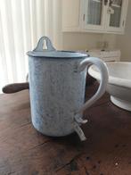 Emaille kan lavement blauw wit, Antiek en Kunst, Curiosa en Brocante, Ophalen of Verzenden