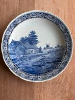 Delfts Blauw Wandbord met Hollands Landschap, Antiek en Kunst, Antiek | Wandborden en Tegels, Ophalen