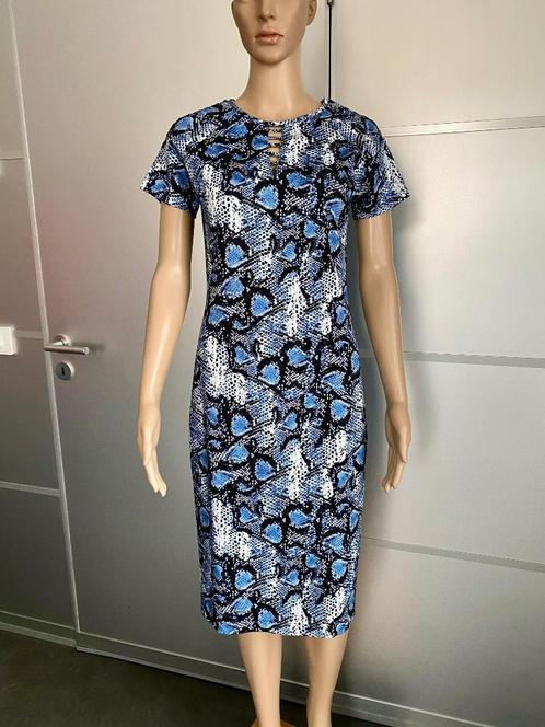 G380 Nieuw: mt. XS=34 jurk jurkje blauw/wit van CdlC, Kleding | Dames, Jurken, Nieuw, Maat 34 (XS) of kleiner, Blauw, Knielengte