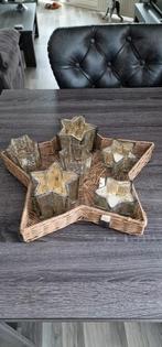 209)Te koop rattan dienblad met 6sterwaxine Riviera maison, Ophalen of Verzenden, Gebruikt