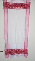 Brocante Etnische geweven doek rood wit sjaal, Ophalen
