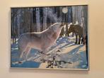 Een ontzettend mooie schattige poster witte wolf 40x50 inch, Ophalen of Verzenden, Zo goed als nieuw, Minder dan 50 cm, Foto of Poster