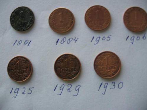 Zeven centen., Postzegels en Munten, Munten | Nederland, Losse munt, 1 cent, Koningin Wilhelmina, Ophalen of Verzenden