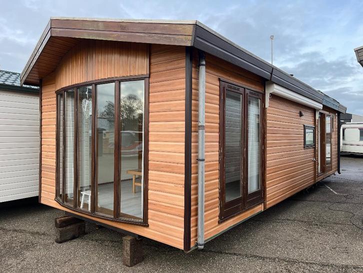 Chalet 10.00x3.75 | 2slp | Wintervast | puntdak | kunstof, Caravans en Kamperen, Stacaravans, tot en met 6, Ophalen of Verzenden