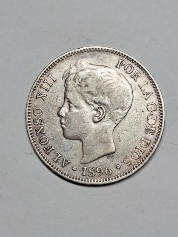 Spanje 5 pesetas 1896 beschikbaar voor biedingen