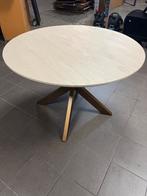 Ronde Design Eettafel kleur witzand - 110cm, Ophalen, 100 tot 150 cm, Rond, Zo goed als nieuw