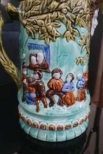 Antieke. Zeldzame Handbeschilderde Grote Bierpul., Antiek en Kunst, Curiosa en Brocante, Verzenden