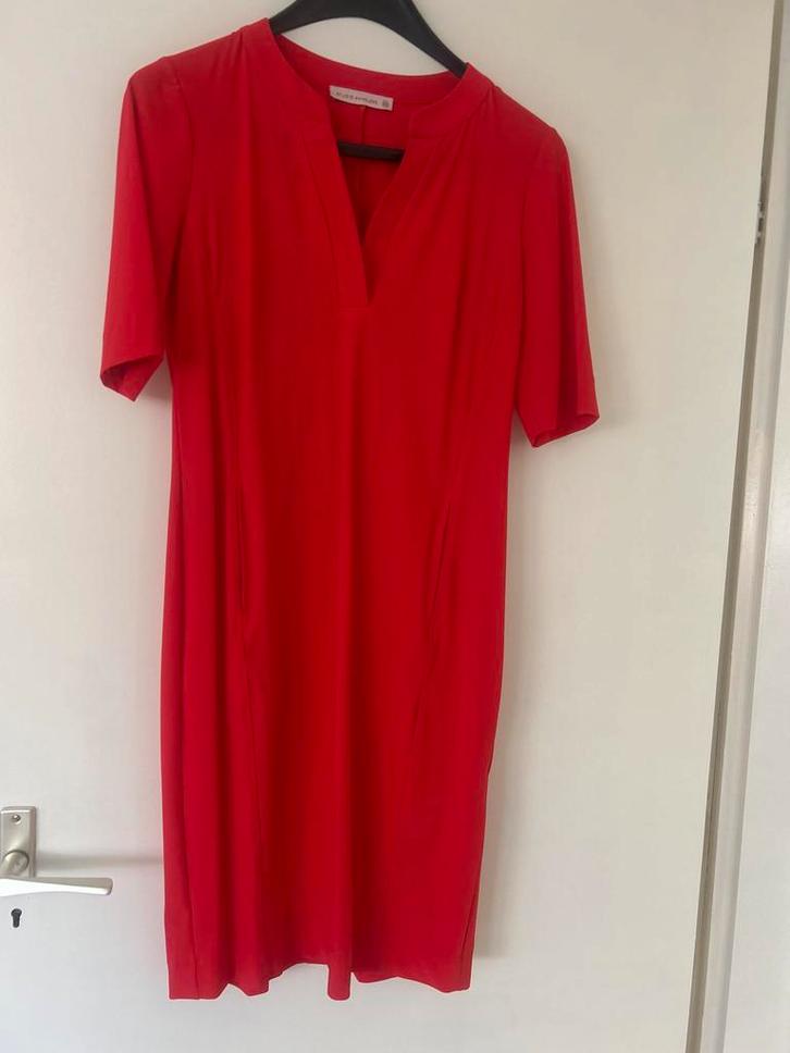 Studio Anneloes Rode Jurk XS travelstof, Kleding | Dames, Jurken, Zo goed als nieuw, Maat 34 (XS) of kleiner, Rood, Knielengte