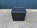 Leuke vierkante zwart metalen kist/bak met handvaten, Ophalen, Minder dan 50 cm, Gebruikt, Minder dan 50 cm