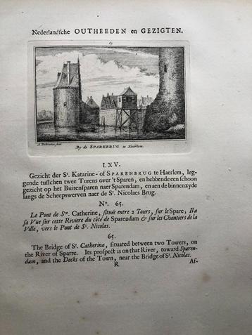 065 / Haarlem Katharine of Sparenbrug Kopergravure 1731 beschikbaar voor biedingen