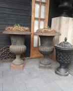 Gietijzeren tuinvazen tuinvaas bloempot bloembak op sokkel, Tuin en Terras, Ophalen of Verzenden, Nieuw