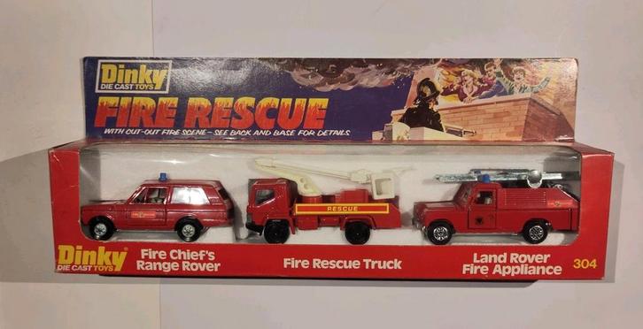 Dinky Toys Fire Rescue Set 304 Range Rover Land Rover 1978, Hobby en Vrije tijd, Modelauto's | 1:43, Zo goed als nieuw, Auto, Dinky Toys