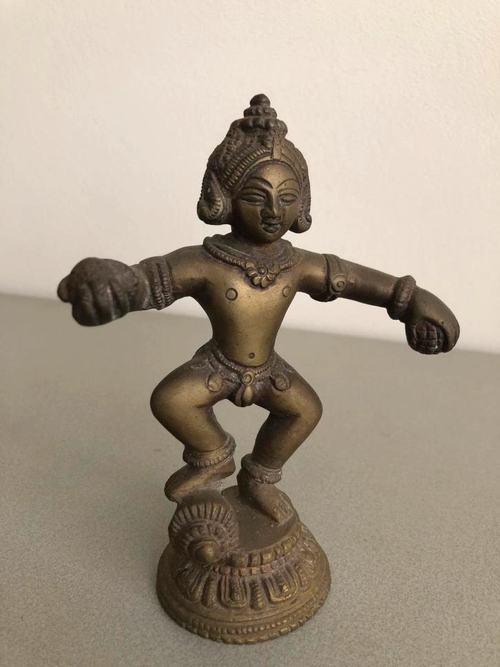 Bronzen Hindoeïstisch Beeldje, Antiek en Kunst, Kunst | Beelden en Houtsnijwerken, Ophalen of Verzenden