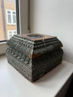 Antieke houten, kaarsenhouder uit india, Ophalen, Koper of Brons