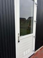 Kunststof Buitendeur - Compleet met Glas (met scheur), 75 tot 150 cm, Kunststof, Gebruikt, Deurkozijn