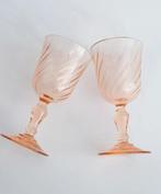 Izgs set van 2 luminarc Rosaline swirl France glas glazen, Ophalen of Verzenden