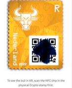 NFT/CRYPTO zegels eerste editie BLAUW+GROEN+GEEL in mapjes, Verzenden, Na 1940, Postfris