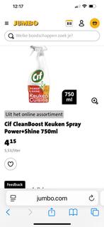 Cif CleanBoost Keuken Spray 750ml 2+ plus 9 refill, Ophalen, Schoonmaakmiddel