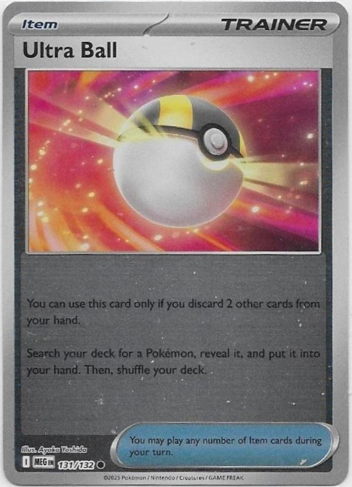 Mega Evolution,  Ultra Ball [reverse] 131/132, Hobby en Vrije tijd, Verzamelkaartspellen | Pokémon, Nieuw, Losse kaart, Verzenden