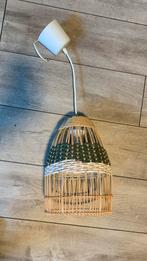 Rotan Hanglamp Groen Wit Gevlochten, Ophalen, Zo goed als nieuw, Hout, Minder dan 50 cm