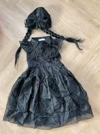 Wednesday Zwarte jurk met pruik maat 140, Kinderen en Baby's, Carnavalskleding en Verkleedspullen, Verzenden, Zo goed als nieuw