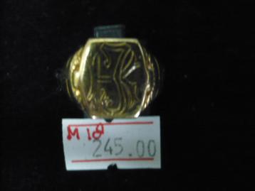 14 krt. gouden ring met gravure KJ maat 18 - 2.8 gram  beschikbaar voor biedingen