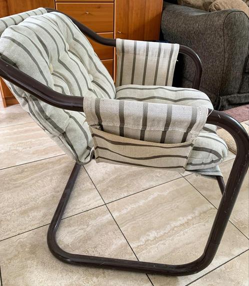 Vintage 70s buisframe designer stoel, Huis en Inrichting, Fauteuils, Gebruikt, Metaal, Ophalen