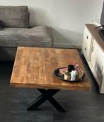 Salon tafel met x poten staal, Huis en Inrichting, Tafels | Salontafels, Ophalen, Zo goed als nieuw, Rechthoekig, Minder dan 50 cm